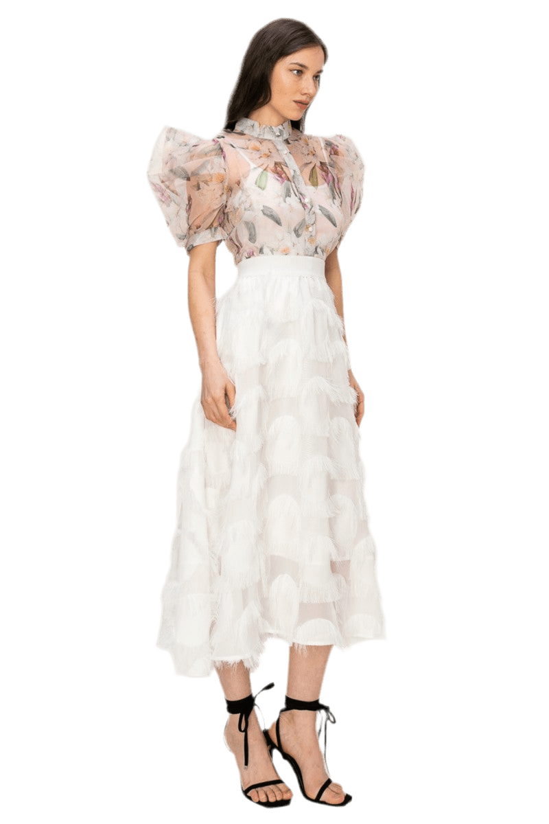 Organza Floral print top