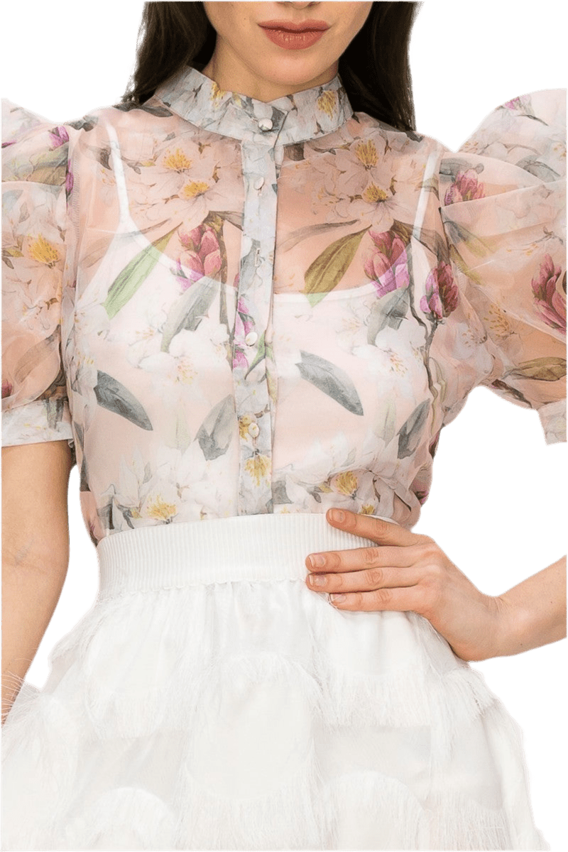 Organza Floral print top