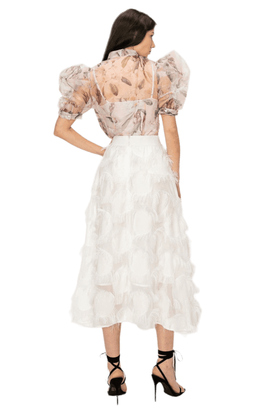 Organza Floral Print Top for Effortless Style and Elegance - Akana Style