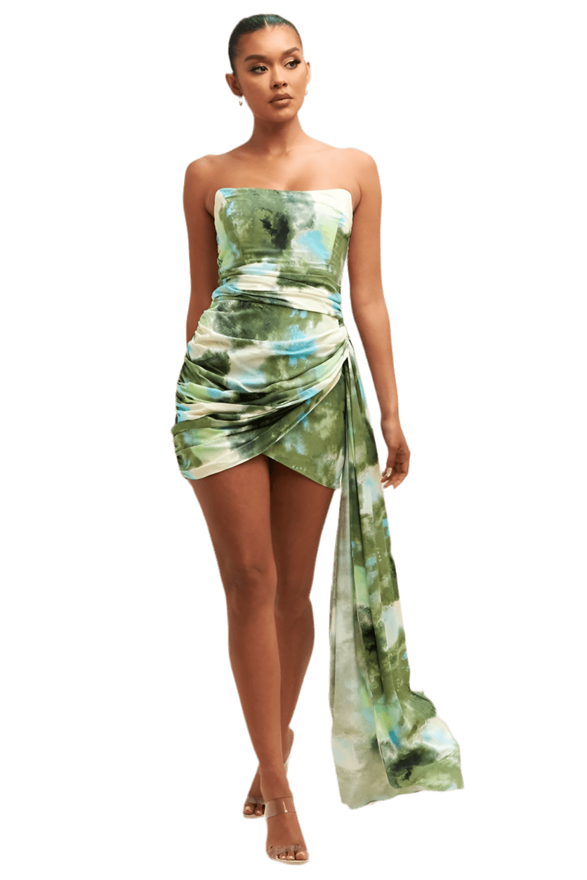 Tiedye drape dress